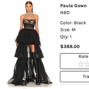 NBD corset top, tulle dress